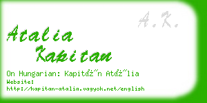 atalia kapitan business card